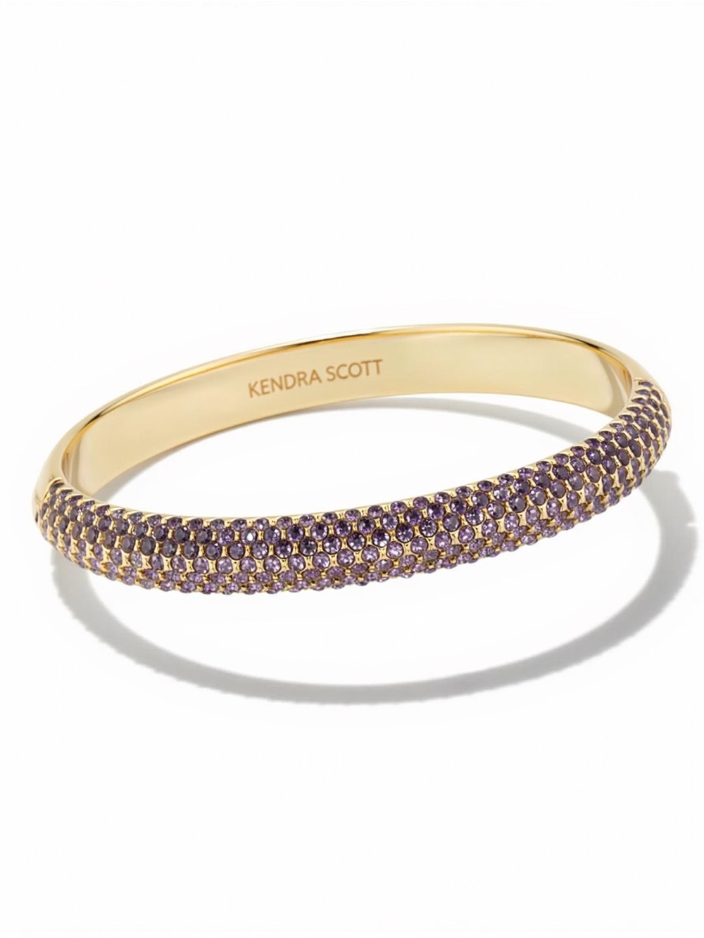 Kendra Scott Mikki Gold Pave Bangle Bracelet in Purple Mauve Ombre Mix